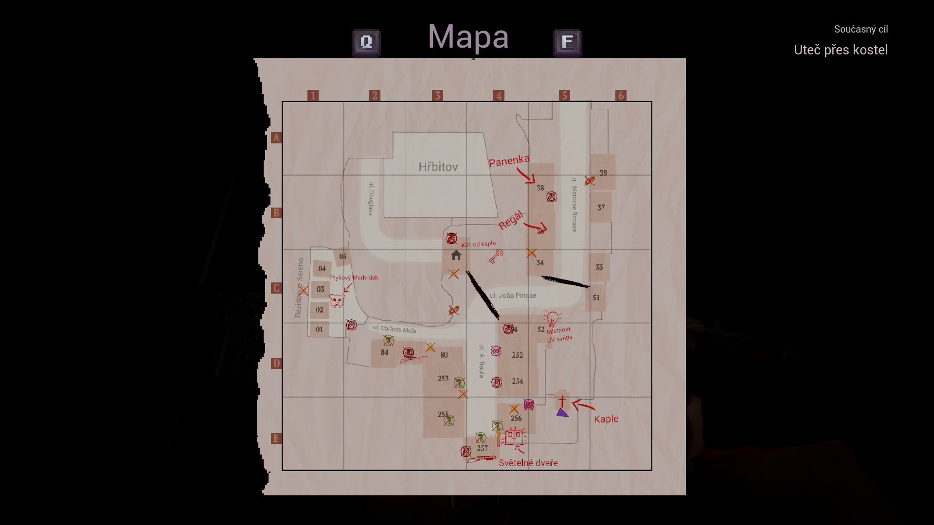 Mapa alá tichý kopec